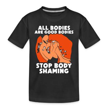 Tous les corps sont de bons corps Fin de la honte corporelle - T-shirt bio Premium Enfant - noir - Devant