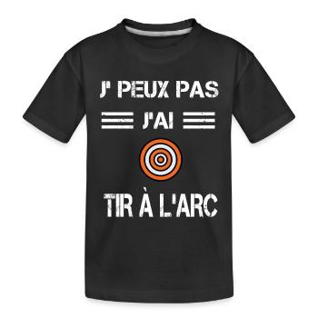 Je peux pas j'ai tir à l'arc cible - T-shirt bio Premium Enfant - noir - Devant