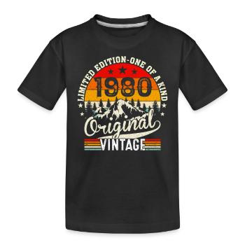 1980 Originaler Jahrgang - Kinder Premium Bio T-Shirt - Schwarz - Vorne