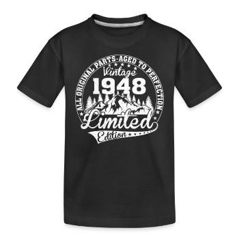 Né en 1948 Toutes les pièces originales Cadeau rétro - T-shirt bio Premium Enfant - noir - Devant