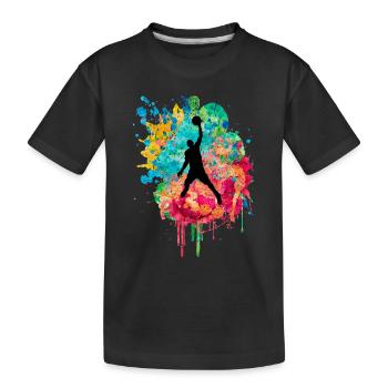 Joueurs de basket-ball - PopArt - T-shirt bio Premium Enfant - noir - Devant