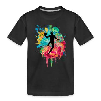 Joueurs de basket-ball - PopArt - T-shirt bio Premium Enfant - noir - Devant