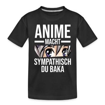 Anime - Kinder Premium Bio T-Shirt - Schwarz - Vorne