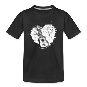Ukulélé Joueur de ukulélé Ukuléléliste - T-shirt bio Premium Enfant - noir - Devant