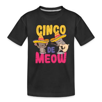 Cinco De Meow Mayo Fiesta Chat Mexicain - T-shirt bio Premium Enfant - noir - Devant