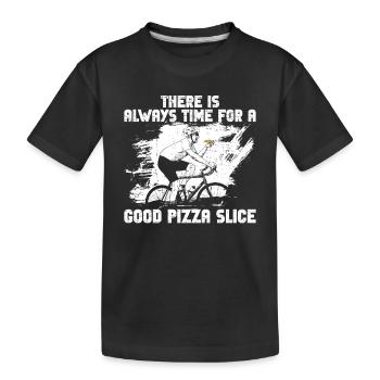 Pizza Pizzaexperte Pizzaliebhaber Fahrrad - Kids' Premium Organic T-Shirt - black - Front