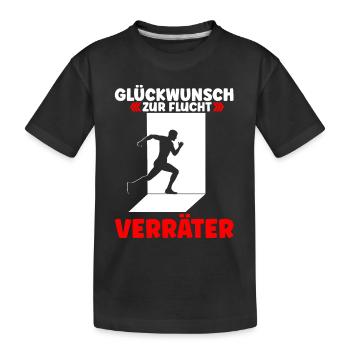 Glückwunsch zur Flucht Verräter! Jobwechsel Arbeit - Kinder Premium Bio T-Shirt - Schwarz - Vorne