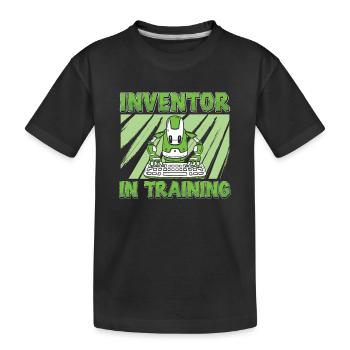 Drôle d’inventeur en formation pour une robotique du futur - T-shirt bio Premium Enfant - noir - Devant