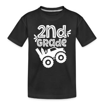 Zweite Klasse Schüler Schule Zweitklässler Lehrer - Kinder Premium Bio T-Shirt - Schwarz - Vorne