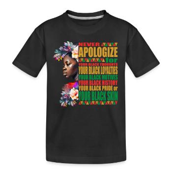 Schwarze Geschichte zitiert afroamerikanische Geschichte - Kinder Premium Bio T-Shirt - Schwarz - Vorne