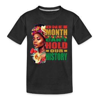 Black Color Pride Ein Monat kann unsere Geschichte nicht halten - Kinder Premium Bio T-Shirt - Schwarz - Vorne