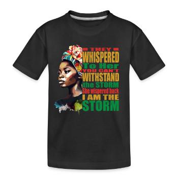 I Love My Roots Black Powerful History Month - Kids' Premium Organic T-Shirt - black - Front