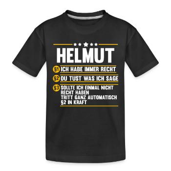 Helmut - Kinder Premium Bio T-Shirt - Schwarz - Vorne