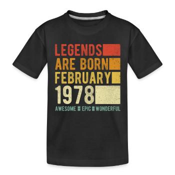 Birthday February 1978 - Kids' Premium Organic T-Shirt - black - Front