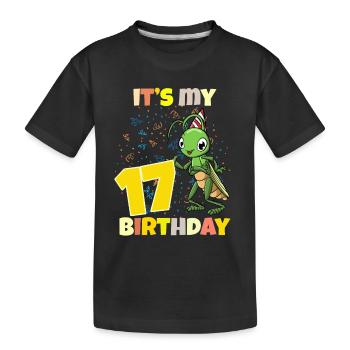 C’est ma sauterelle de 17 ans - T-shirt bio Premium Enfant - noir - Devant