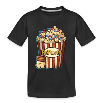 Popcorn - Kids' Premium Organic T-Shirt - black - Front