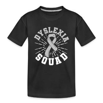 Legasthenie-Bewusstsein - Kinder Premium Bio T-Shirt - Schwarz - Vorne