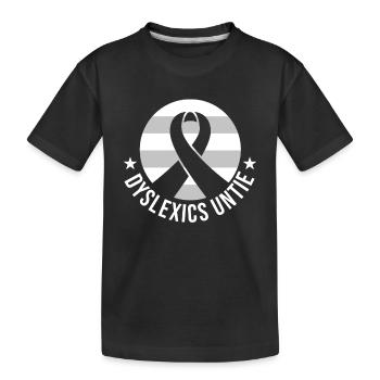 Legasthenie-Bewusstsein - Kinder Premium Bio T-Shirt - Schwarz - Vorne