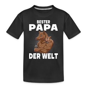Bester Papa der Welt Vatertag Vater Wildschwein - Kinder Premium Bio T-Shirt - Schwarz - Vorne