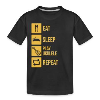 Ukulélé Joueur de ukulélé Ukuléléliste - T-shirt bio Premium Enfant - noir - Devant