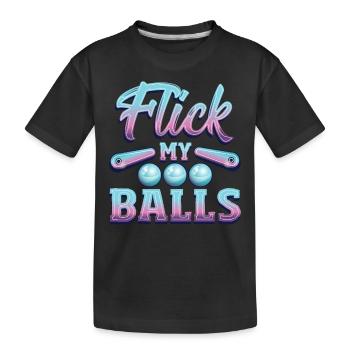 Flick My Balls Pinball Arcade Machine - Kinder Premium Bio T-Shirt - Schwarz - Vorne