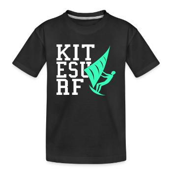 kite surfen - Kinder Premium Bio T-Shirt - Schwarz - Vorne