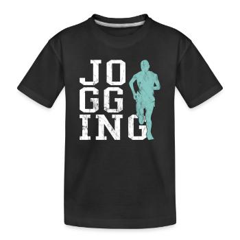 Joggen - Kinder Premium Bio T-Shirt - Schwarz - Vorne