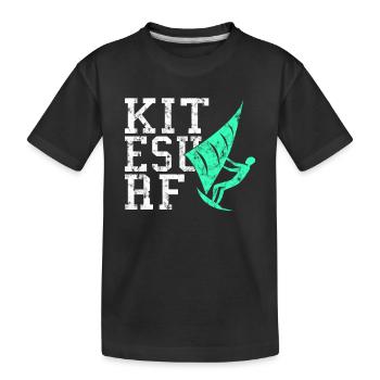 Kite Surfing - Kids' Premium Organic T-Shirt - black - Front
