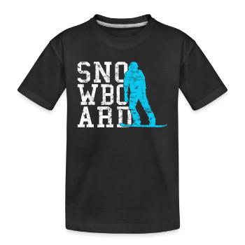Snowboarding - Kinder Premium Bio T-Shirt - Schwarz - Vorne