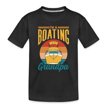 Ich Bin Ein Bootfahrender Opa Bootfahren Boot - Kinder Premium Bio T-Shirt - Schwarz - Vorne