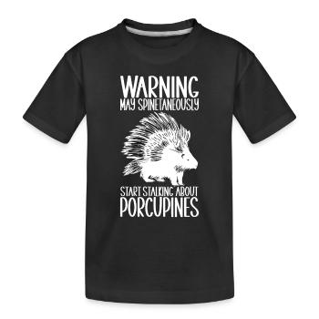 Süßes Stachelschwein - Kinder Premium Bio T-Shirt - Schwarz - Vorne