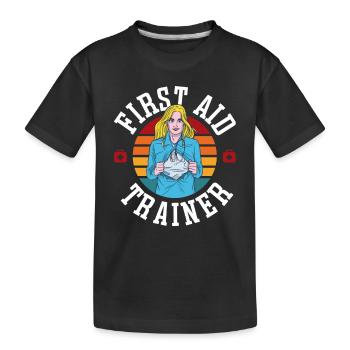 Erste Hilfe Ausbilder Sofortmaßnahmen Kurs Lehrer - Kinder Premium Bio T-Shirt - Schwarz - Vorne