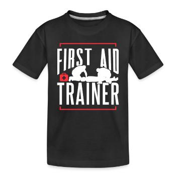 Erste Hilfe Ausbilder Kurs Sofortmaßnahmen Lehrer - Kinder Premium Bio T-Shirt - Schwarz - Vorne