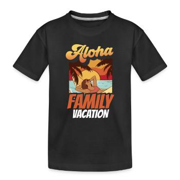 Vacances en famille Aloha Vacances en famille - T-shirt bio Premium Enfant - noir - Devant
