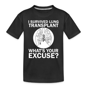 Überlebt Lungen Transplantation Spenderorgan - Kinder Premium Bio T-Shirt - Schwarz - Vorne