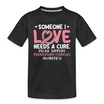 Support Pulmonary Fibrosis Lungen Erkrankung - Kinder Premium Bio T-Shirt - Schwarz - Vorne