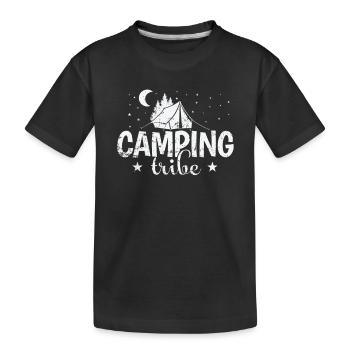 Camping Tribe Urlaub Freiheit Lagerfeuer - Kinder Premium Bio T-Shirt - Schwarz - Vorne