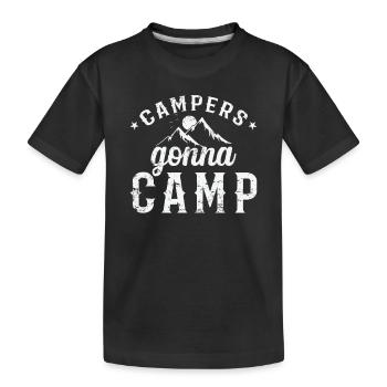 Campers going to Camp Holiday Freedom Mountains - Kids' Premium Organic T-Shirt - black - Front