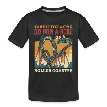 Vintage Looping Roller Coaster Ride Cadeau - T-shirt bio Premium Enfant - noir - Devant