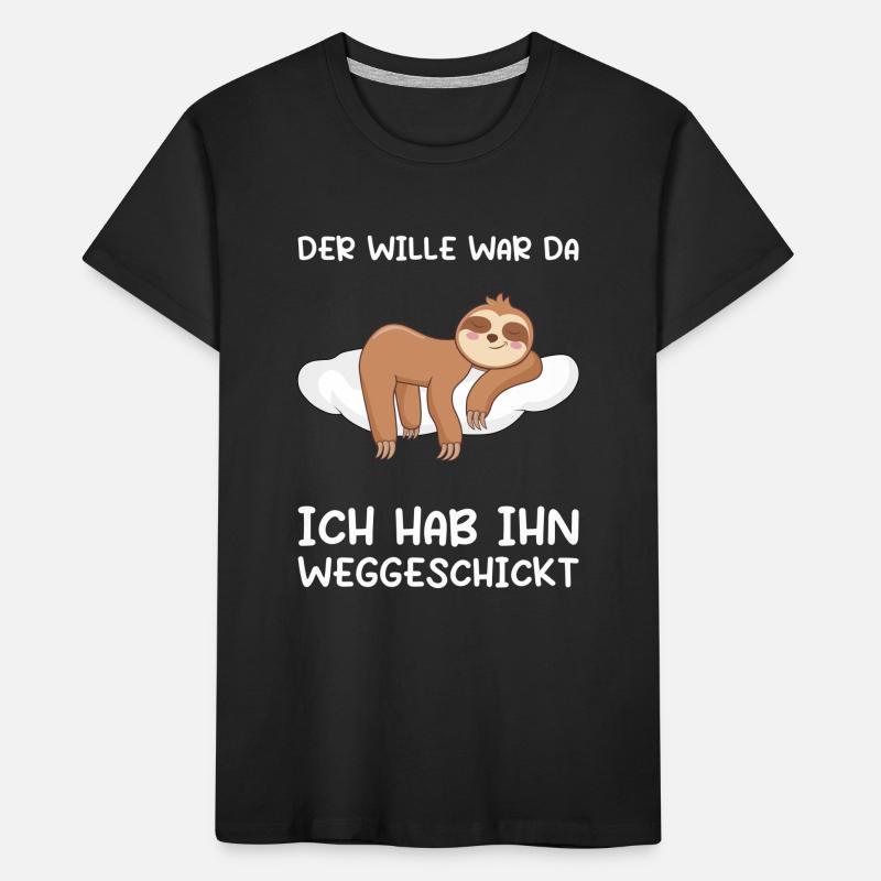 Faultier Sarkasmus Morgenmuffel Langschläfer Kinder Premium Bio T-Shirt