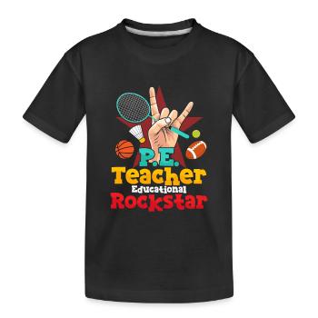 P.E.Teacher Educational Physical Education School - Kids' Premium Organic T-Shirt - black - Front