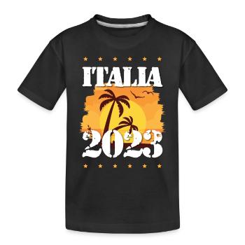 Italia 2023 - Kinder Premium Bio T-Shirt - Schwarz - Vorne