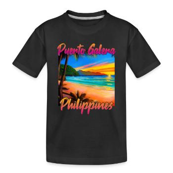 Coucher de soleil à Puerto Galera - T-shirt bio Premium Enfant - noir - Devant