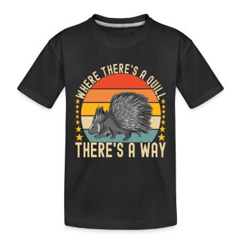 Süßes Stachelschwein - Kinder Premium Bio T-Shirt - Schwarz - Vorne