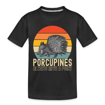 Porc-épic mignon - T-shirt bio Premium Enfant - noir - Devant