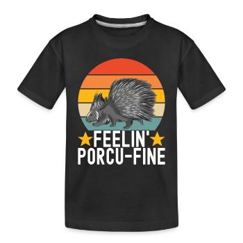 Porc-épic mignon - T-shirt bio Premium Enfant - noir - Devant