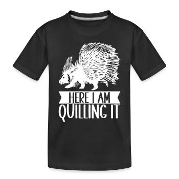 Porc-épic mignon - T-shirt bio Premium Enfant - noir - Devant