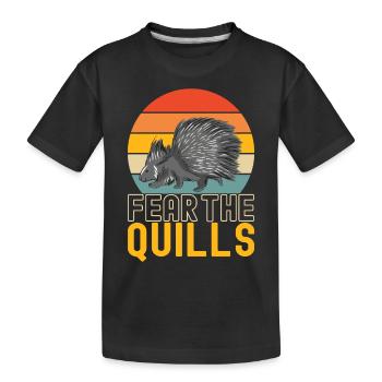 Süßes Stachelschwein - Kinder Premium Bio T-Shirt - Schwarz - Vorne