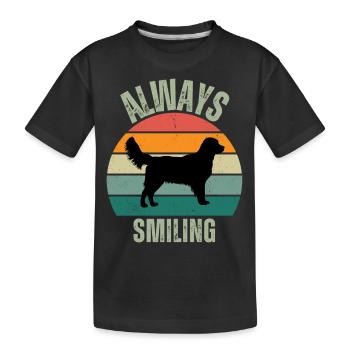 ALWAYS SMILING - Kids' Premium Organic T-Shirt - black - Front