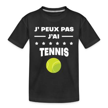 Je peux pas j'ai tennis balle - T-shirt bio Premium Enfant - noir - Devant